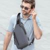 Hjkiopc Waterproof Sling Bags Mens Anti-theft Shoulder Crossbody Backpack with USB Charging Port& Headphone,Outdoor Lightweight Bag (Grey) view 3