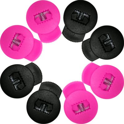 AliBall Glove Locks Baseball, Glove Lace Locks 8 Pack, Never Need Thying Knots Again, Fits All Baseball and Softball Gloves (Black-Pink)