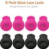 AliBall Glove Locks Baseball, Glove Lace Locks 8 Pack, Never Need Thying Knots Again, Fits All Baseball and Softball Gloves (Black-Pink) view 4