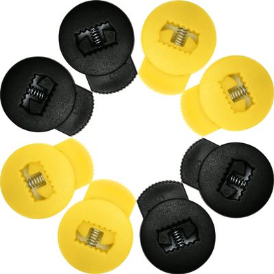 AliBall Glove Locks Baseball, Glove Lace Locks 8 Pack, Never Need Thying Knots Again, Fits All Baseball and Softball Gloves (Black-Yellow)