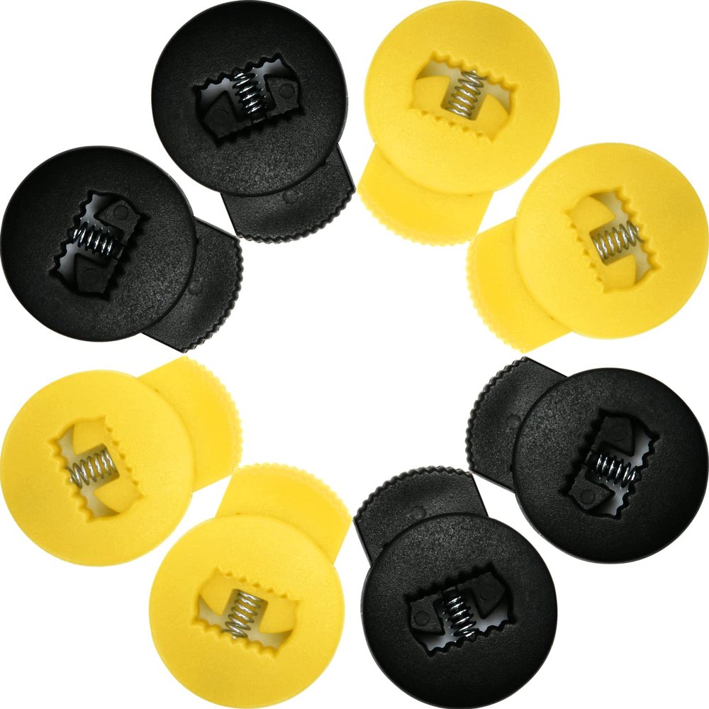 AliBall Glove Locks Baseball, Glove Lace Locks 8 Pack, Never Need Thying Knots Again, Fits All Baseball and Softball Gloves (Black-Yellow)