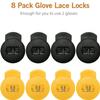AliBall Glove Locks Baseball, Glove Lace Locks 8 Pack, Never Need Thying Knots Again, Fits All Baseball and Softball Gloves (Black-Yellow) view 4