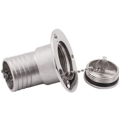 45 Degree Angle Marine Deck Filler Fill Stainless steel 316 Keyless Cap boat Hardware accessories Socket yacht W/ Rubber Gasket Fit for 1.5" /2 Diameter hose (Option: Waste, 1.5" /38mm)