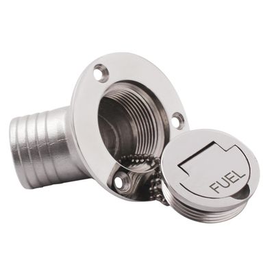 45 Degree Angle Marine Deck Filler Fill Stainless steel 316 Keyless Cap boat Hardware accessories Socket yacht W/ Rubber Gasket Fit for 1.5" /2 Diameter hose (Option: Gas, 1.5" /38mm)