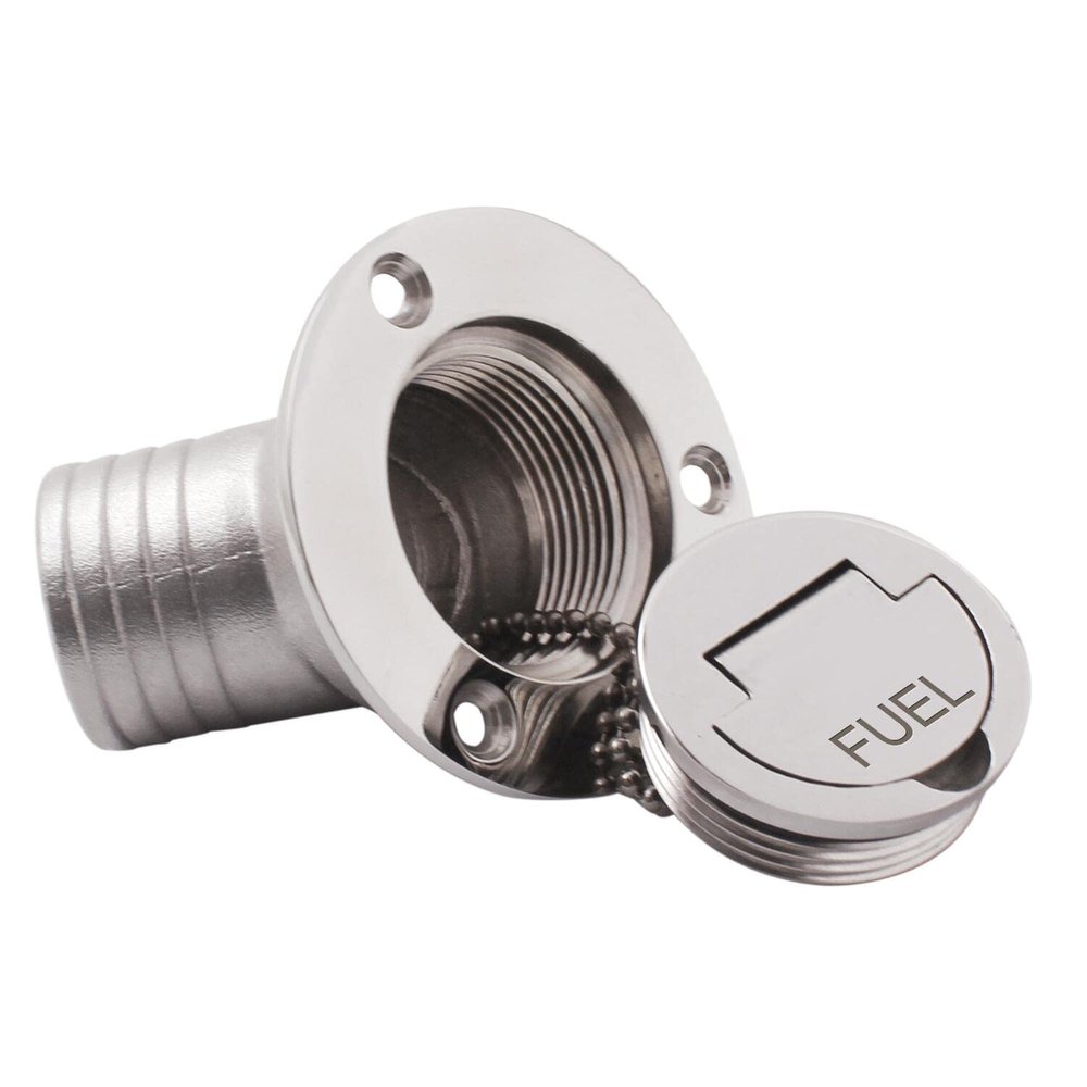 45 Degree Angle Marine Deck Filler Fill Stainless steel 316 Keyless Cap boat Hardware accessories Socket yacht W/ Rubber Gasket Fit for 1.5" /2 Diameter hose (Option: Gas, 1.5" /38mm)