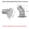 45 Degree Angle Marine Deck Filler Fill Stainless steel 316 Keyless Cap boat Hardware accessories Socket yacht W/ Rubber Gasket Fit for 1.5" /2 Diameter hose (Option: Gas, 1.5" /38mm) view 4