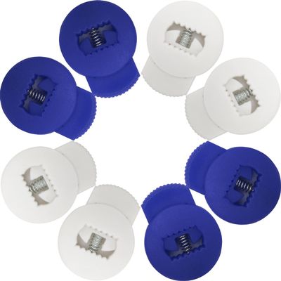 AliBall Glove Locks Baseball, Glove Lace Locks 8 Pack, Never Need Thying Knots Again, Fits All Baseball and Softball Gloves (White-Navy Blue)