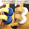 AliBall Glove Locks Baseball, Glove Lace Locks 8 Pack, Never Need Thying Knots Again, Fits All Baseball and Softball Gloves (White-Navy Blue) view 2