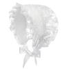 JEEYJOO Baby Girls Newborn Lace Flower Embroidered Christening Occasion Bonnet Princess Sun Hat White One Size view 1