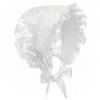JEEYJOO Baby Girls Newborn Lace Flower Embroidered Christening Occasion Bonnet Princess Sun Hat White One Size view 2