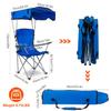 iMounTEK Camp Chair Foldable Canopy Camp Chair with Shade Sun Protection Camping Recliner with Carry Bag Support 330LBS Load Folding Seat with Cup Holder for Fishing/Beach/Travel/Picnic(Blue) view 2