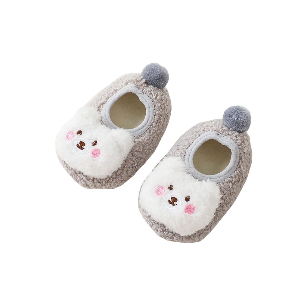 bestgift Baby Cartoon Doll Shoes Baby Floor Shoes Baby Socks Autumn and Winter Boys and Girls Thickened Toddler Socks Brown 6 Months