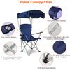 iMounTEK Camp Chair Foldable Canopy Camp Chair with Shade Sun Protection Camping Recliner with Carry Bag Support 330LBS Load Folding Seat with Cup Holder for Fishing/Beach/Travel/Picnic(NavyBlue) view 3