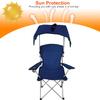 iMounTEK Camp Chair Foldable Canopy Camp Chair with Shade Sun Protection Camping Recliner with Carry Bag Support 330LBS Load Folding Seat with Cup Holder for Fishing/Beach/Travel/Picnic(NavyBlue) view 4