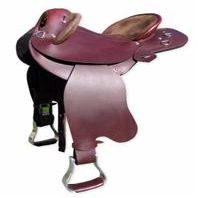 Premium Genuine Leather Half Bread Australian Horse Saddle Without Horn Underside Well Balanced Fiber Glass Tree 17" Size