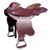 Premium Genuine Leather Half Bread Australian Horse Saddle Without Horn Underside Well Balanced Fiber Glass Tree 17" Size