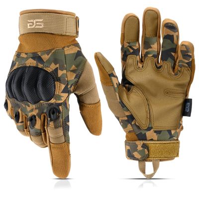 Glove Station Tactical Gloves for Men  Touchscreen Utility Gear with Hard Knuckle Protection Used in Motorcycle, Airsoft, Combat, Police, Shooting & Outdoor Work Camouflage - Hard Knuckle X-Large