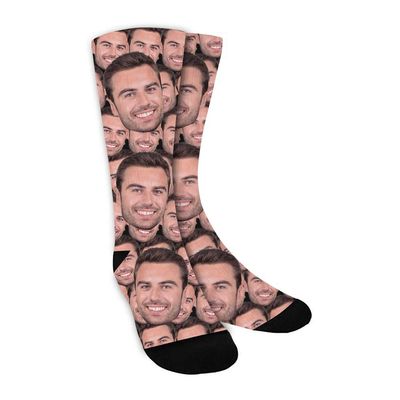ShineSand Custom Face Socks with Picture, Personalized Socks with Photo Customized Unisex Funny Crew Sock Gifts for Men Women