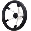 Mojiate 13 1/2 inch Boat Steering Wheel, 5 Spoke 13.5 inch Stainless Steel Grip Destroyer Style Marine