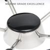 Mojiate 13 1/2 inch Boat Steering Wheel, 5 Spoke 13.5 inch Stainless Steel Grip Destroyer Style Marine view 3