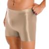 CHICTRY Mens Glossy Mid Waist Boxer Shorts Short Leggings Yoga Sportswear Swimwear Sleepwear Coffee X-Large view 3