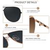 ANDWOOD Oversized Aviator Sunglasses for Women Big Large UV Protection Fashion Sun glasses UV Protection Black Mirrored Blue Shades view 3