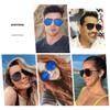 ANDWOOD Oversized Aviator Sunglasses for Women Big Large UV Protection Fashion Sun glasses UV Protection Black Mirrored Blue Shades view 4