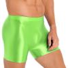 CHICTRY Mens Glossy Mid Waist Boxer Shorts Short Leggings Yoga Sportswear Swimwear Sleepwear Fluorescent Green Large view 2