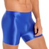 CHICTRY Mens Glossy Mid Waist Boxer Shorts Short Leggings Yoga Sportswear Swimwear Sleepwear Blue Large view 2