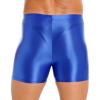 CHICTRY Mens Glossy Mid Waist Boxer Shorts Short Leggings Yoga Sportswear Swimwear Sleepwear Blue Large view 4