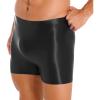 CHICTRY Mens Glossy Mid Waist Boxer Shorts Short Leggings Yoga Sportswear Swimwear Sleepwear Black X-Large view 3