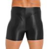 CHICTRY Mens Glossy Mid Waist Boxer Shorts Short Leggings Yoga Sportswear Swimwear Sleepwear Black X-Large view 4
