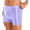 CHICTRY Mens Glossy Mid Waist Boxer Shorts Short Leggings Yoga Sportswear Swimwear Sleepwear Purple X-Large view 3