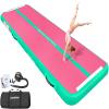 6.6 ft VOFiTNY Inflatable Gym Mats 4'' Thick Air Mat Tumble Track for home/gymnastics/cheer/tumbling Pink/Green view 1