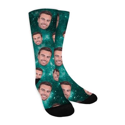 ShineSand Custom Face Socks with Picture, Personalized Socks with Photo Customized Unisex Funny Crew Sock Gifts for Men Women
