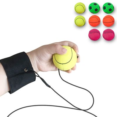 ZUYEE 8-Pack 1.85 Inch Wrist Return Balls - Rubber Balls on Elastic String Sports Rebound Toy for Kids Teens Wrist Exercise & Play (Basketball, Baseball, Soccer)