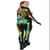 Honeystore Women's Skeleton Tight 1-Piece Jumpsuit Halloween Party Bodysuit Outfit BKAL-009 S view 2