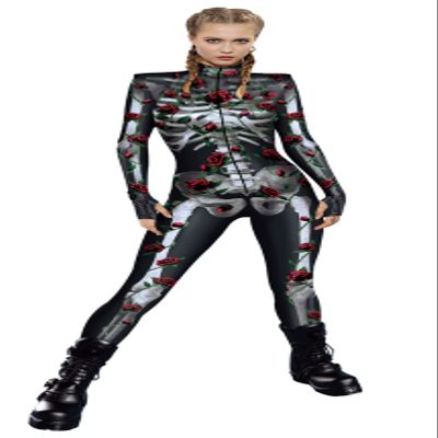 Honeystore Women's Skeleton Tight 1-Piece Jumpsuit Halloween Party Bodysuit Outfit BKAL-014 M
