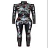 Honeystore Women's Skeleton Tight 1-Piece Jumpsuit Halloween Party Bodysuit Outfit BKAL-014 M view 3