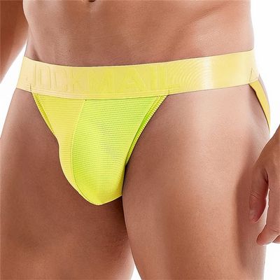 JOCKMAIL Mens Jockstrap Underwear Jock Straps Male Athletic Supporters for Men Yellow
