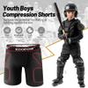 KOOPOW Youth Sliding Shorts Boys Padded Slider Shorts Sliding Pads with Cup Pocket for Baseball, Football, Hockey, Lacrosse,Black Red,L view 3