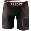 KOOPOW Youth Sliding Shorts Boys Padded Slider Shorts Sliding Pads with Cup Pocket for Baseball, Football, Hockey, Lacrosse Black Red,XL view 1