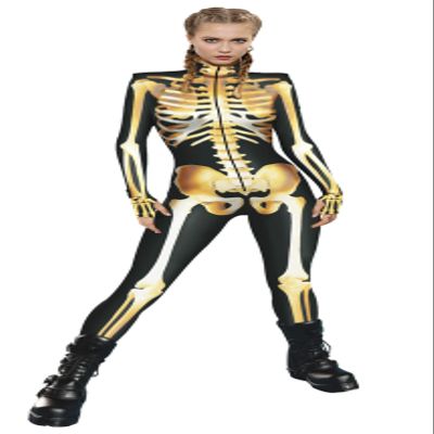 Honeystore Women's Skeleton Tight 1-Piece Jumpsuit Halloween Party Bodysuit Outfit BKAL-012 M