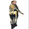 Honeystore Women's Skeleton Tight 1-Piece Jumpsuit Halloween Party Bodysuit Outfit BKAL-012 M view 2