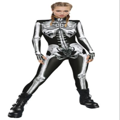 Honeystore Women's Skeleton Tight 1-Piece Jumpsuit Halloween Party Bodysuit Outfit BKAL-010 M