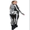 Honeystore Women's Skeleton Tight 1-Piece Jumpsuit Halloween Party Bodysuit Outfit BKAL-010 M view 2