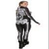 Honeystore Women's Skeleton Tight 1-Piece Jumpsuit Halloween Party Bodysuit Outfit BKAL-011 XL view 2
