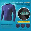 MEETYOO Men's Compression Shirt, Cool Dry Long Sleeve Underwear Top for Men, Sport Fitness Base Layer Blue view 2