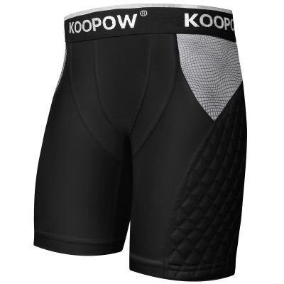 KOOPOW Boys' Sliding Shorts Youth Padded Slider Shorts Sliding Pads with Cup Pocket for Baseball, Football, Lacrosse, Hockey