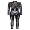Honeystore Women's Skeleton Tight 1-Piece Jumpsuit Halloween Party Bodysuit Outfit BKAL-014 L view 4